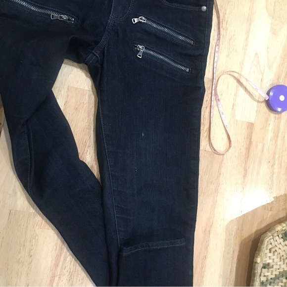 PAIGE double zipper edgy goth dark wash skinny jeans size 25 - Picture 5 of 5